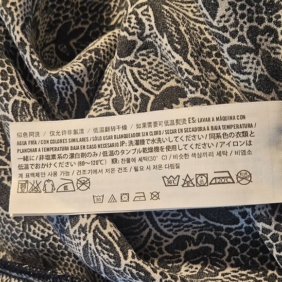 Abercrombie & Fitch Black Floral Wrap Dress Small Sleeveless Midi Soft Goth Y2K - Picture 14 of 14